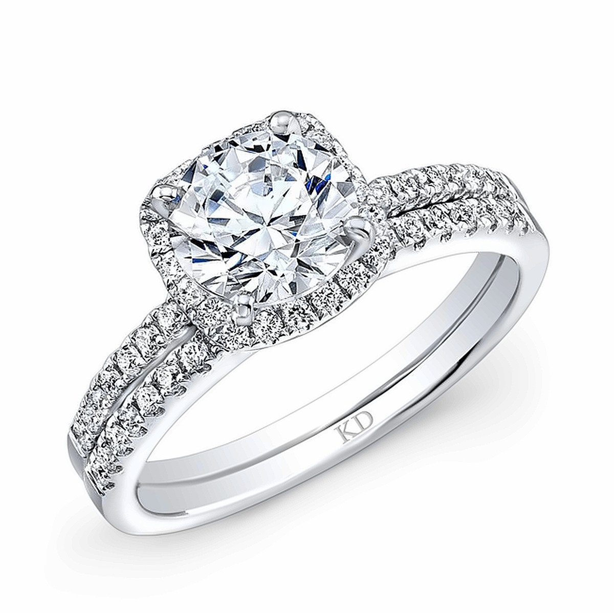 Diamond Halo Bridal Set