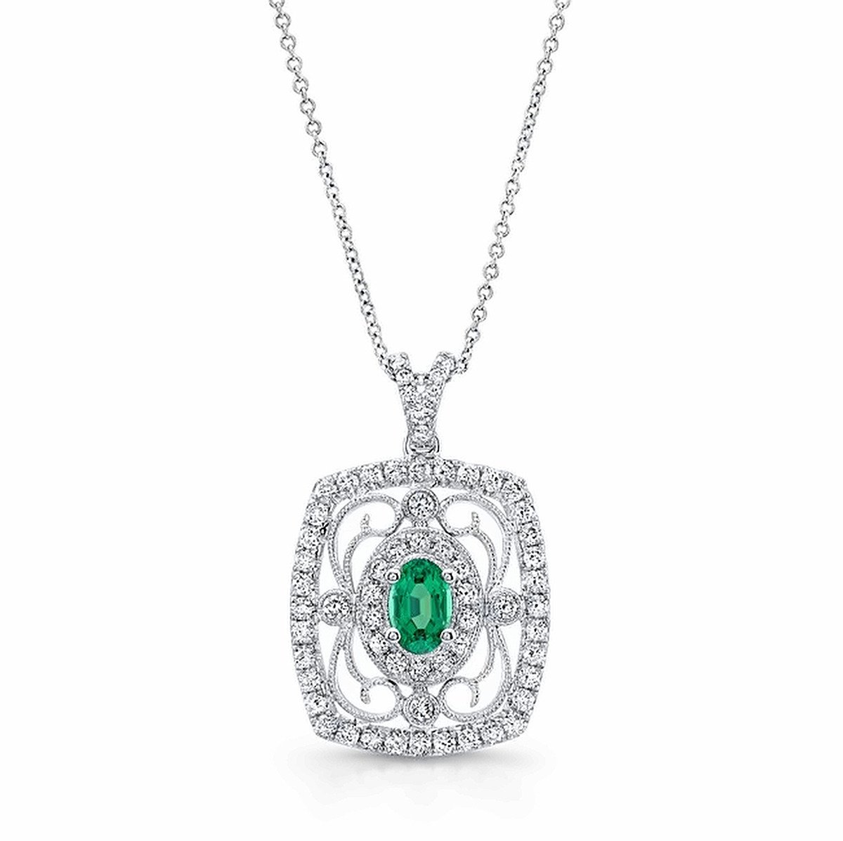 Emerald Oval Vintage Pendant