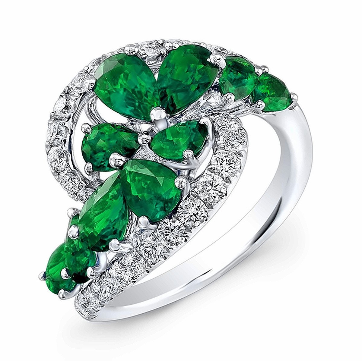 Emerald Swirl Ring