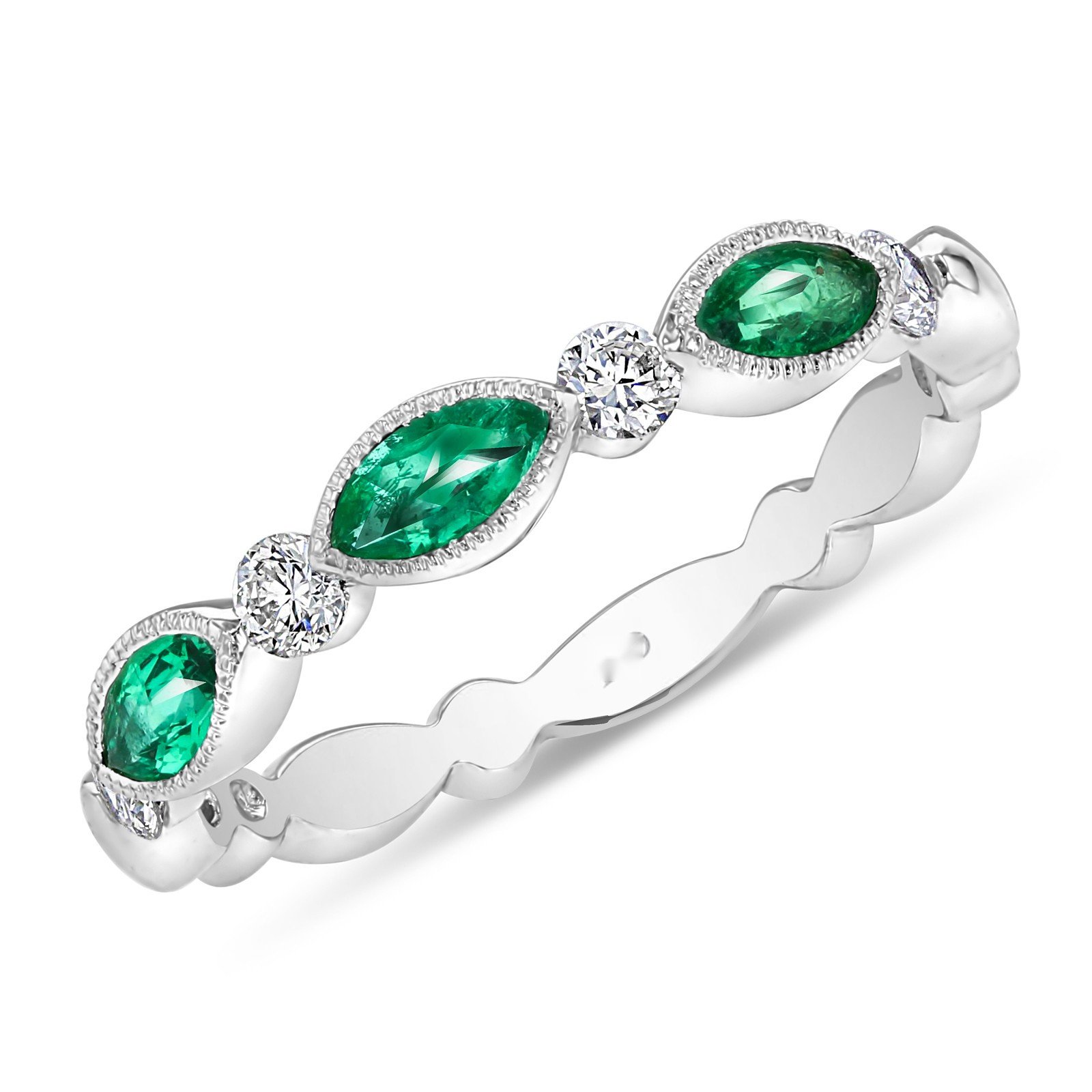 Emerald Wedding Band