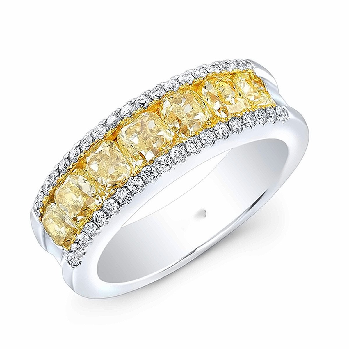 Fancy Yellow Diamond Wedding Band