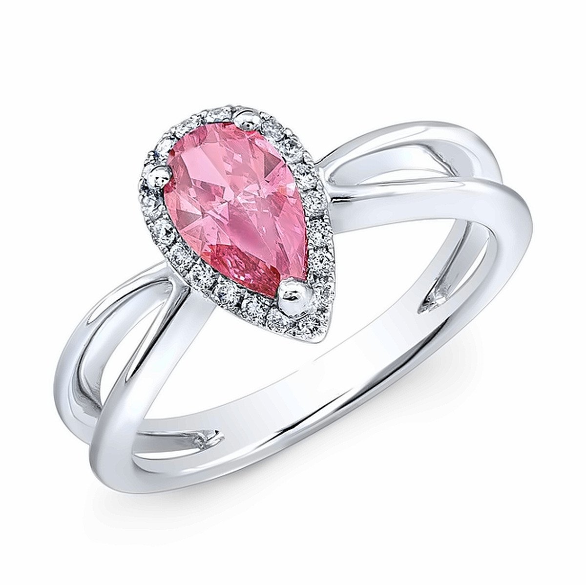 Pink Diamond Pear Ring