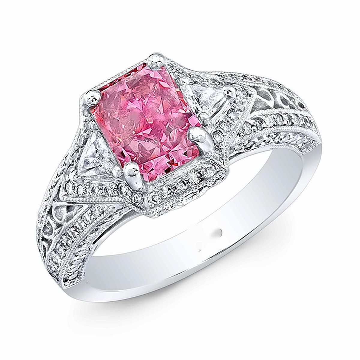 Pink Diamond Radiant Vintage Ring