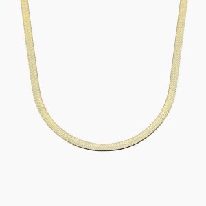 Dezi 16 in. Herringbone Necklace (2.8mm) in 14K Yellow Gold
