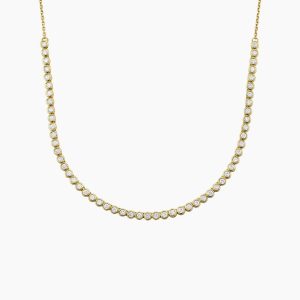 1/3 Coverage Petite Bezel Lab Diamond Tennis Necklace (3/4 ct. tw.) in 14K Yellow Gold