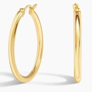 2mm Small Perfect Hoop Earrings in 14K Yellow Gold