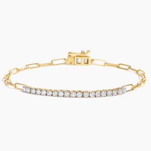 Paperclip Lab Diamond Tennis Bracelet (1/2 ct. tw.) in 14K Yellow Gold