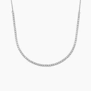 1/3 Coverage Petite Lab Diamond Tennis Necklace (1 ct. tw.) in 14K White Gold