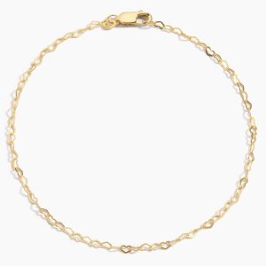 7 in. Heart Chain Bracelet in 14K Yellow Gold