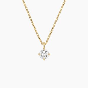 Perfect Compass Point Round Lab Diamond Solitaire Pendant (1/2 ct. tw.) in 18K Yellow Gold