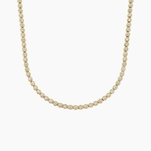 Bezel Lab Diamond Tennis Necklace (3 1/2 ct. tw.) in 14K Yellow Gold