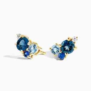 Hydrangea Bouquet Earrings in 14K Yellow Gold