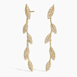 Jane Goodall Pavé Olive Branch Lab Diamond Earrings (1 3/4 ct. tw.) in 14K Yellow Gold