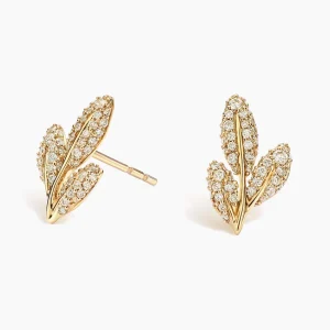 Jane Goodall Pavé Olive Branch Lab Diamond Stud Earrings (2/5 ct. tw.) in 14K Yellow Gold