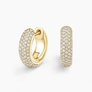 Lab Diamond Tube Huggie Earrings (2/3 ct. tw.) in 14K Yellow Gold