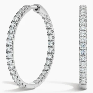 Medium Perfect Luxe Hoop Diamond Earrings in 14K White Gold