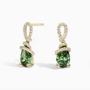 Pacific Green Lab Diamond Pavé Earrings (1 1/5 ct. tw.) in 18K Yellow Gold