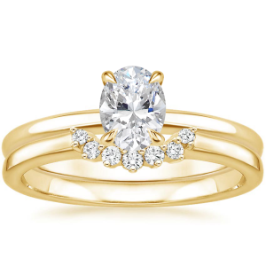 Elodie Ring with Crescent Diamond Ring in 14K Yellow Gold