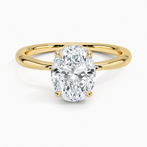 Freesia Hidden Halo Diamond Ring in 14K Yellow Gold