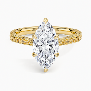 Elsie Engraved Ring in 14K Yellow Gold