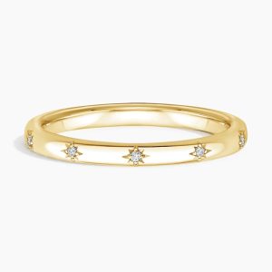 Evening Star Eternity Diamond Ring in 14K Yellow Gold