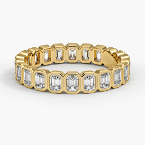 Bezel Emerald-Cut Eternity Lab Diamond Ring (1 1/2 ct. tw.) in 18K Yellow Gold