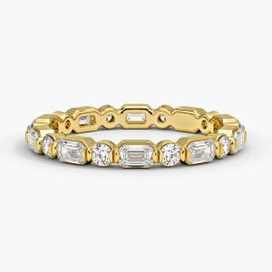 Kensington Emerald Cut and Round Diamond Eternity Ring (1 ct. tw.) in 18K Yellow Gold