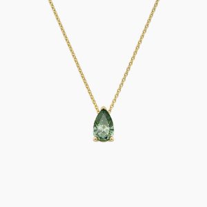 Pacific Green Pear Lab Diamond Solitaire Pendant (1/2 ct. tw.) in 18K Yellow Gold