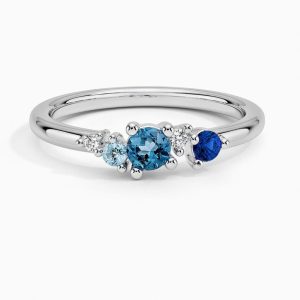 Marina Diamond Ring in 14K White Gold