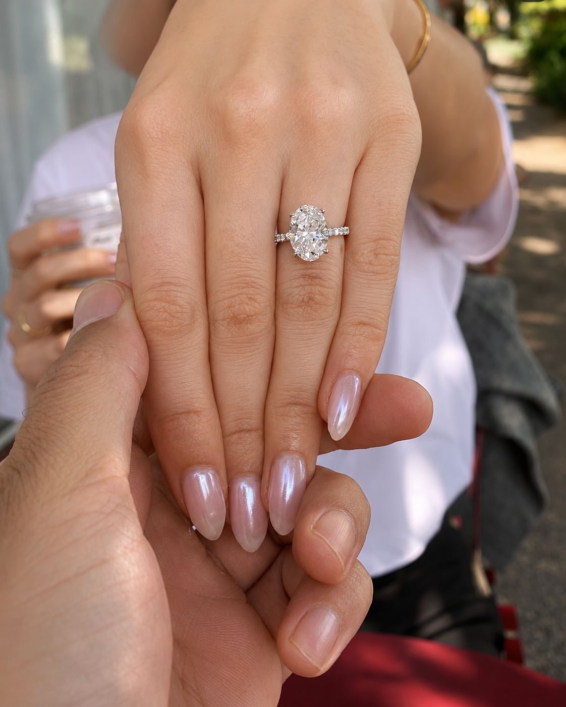 three stone engagement rings Grand Cayman oval diamond IDC Cayman