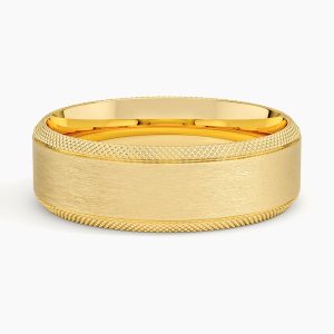 Beveled Edge Maverick 6mm Wedding Ring in 14K Yellow Gold